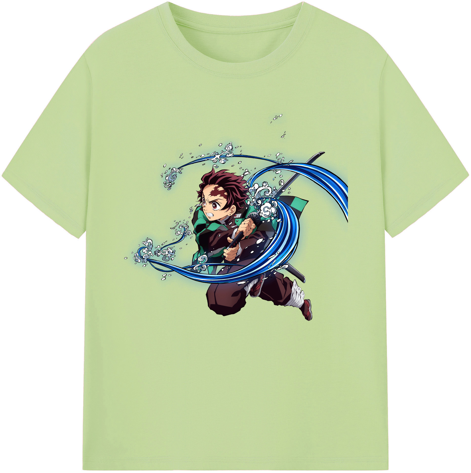 （画像用） 鬼滅の刃 竈門 炭治郎／かまど たんじろう Kamado Tanjirou 綿100％半袖Tシャツ（フロントプリント）